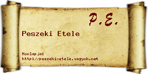 Peszeki Etele névjegykártya